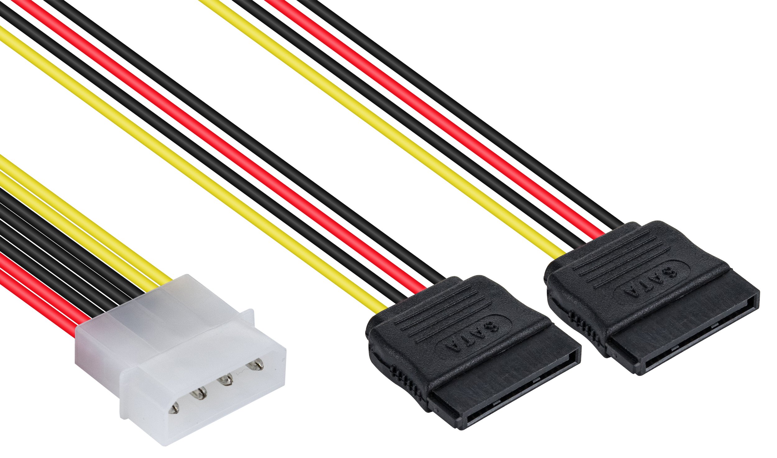 POPPSTAR 1x 10 cm Adaptateur d'alimentation Sata 3 Câble en Y (répartiteur de câble d'alimentation - 1x 4-pin Molex mâle vers 2X