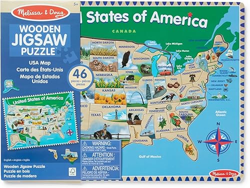 Miniatura 3 de melissa  doug USA mapa rompecabezas de madera Versión estándar Multicolor