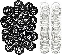 Vista 1 de StayMax Etiquetas de plástico para números de identificación con llaveros (50, negro)