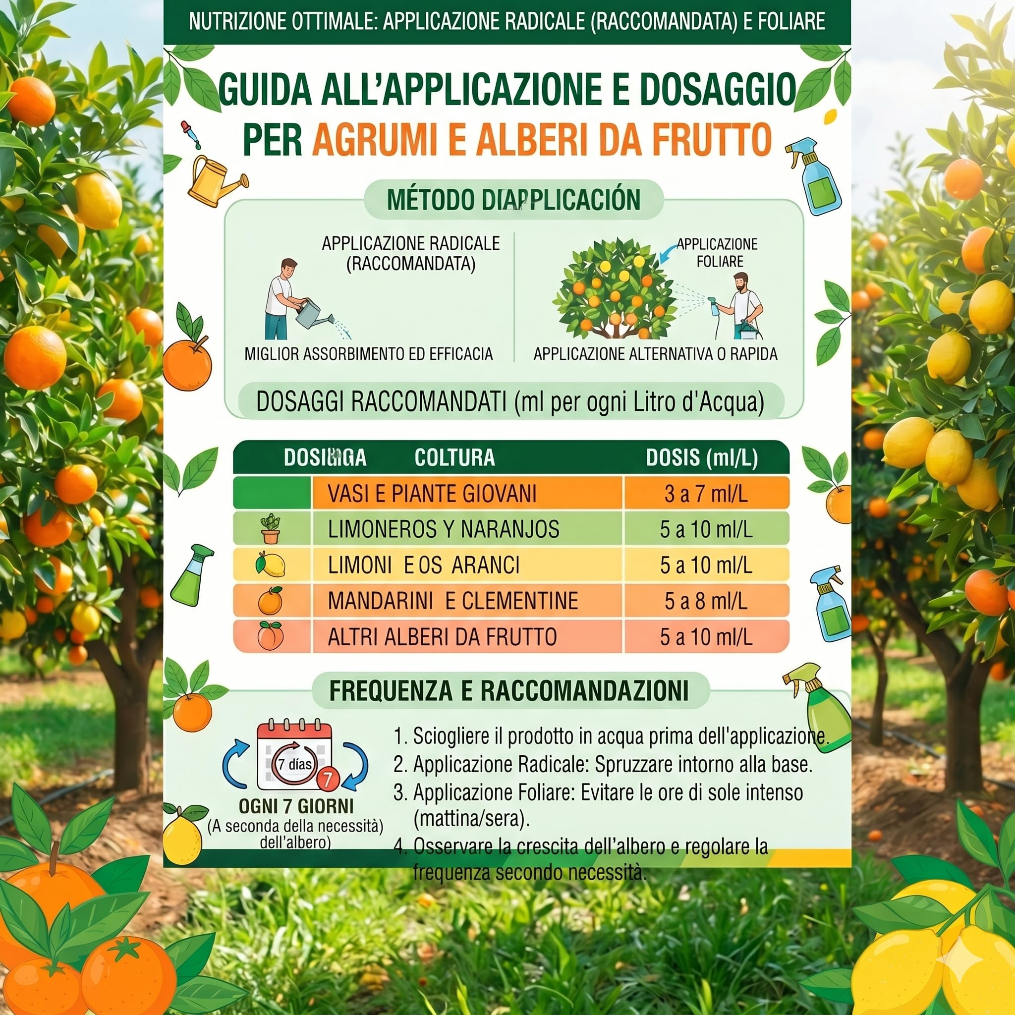 CONCIME PER AGRUMI DA 5 LITRI concime per limone liquido per agrumi, limone, arancia, pompelmo, mandarino, lime e kumquat, aminoacidi vegetali