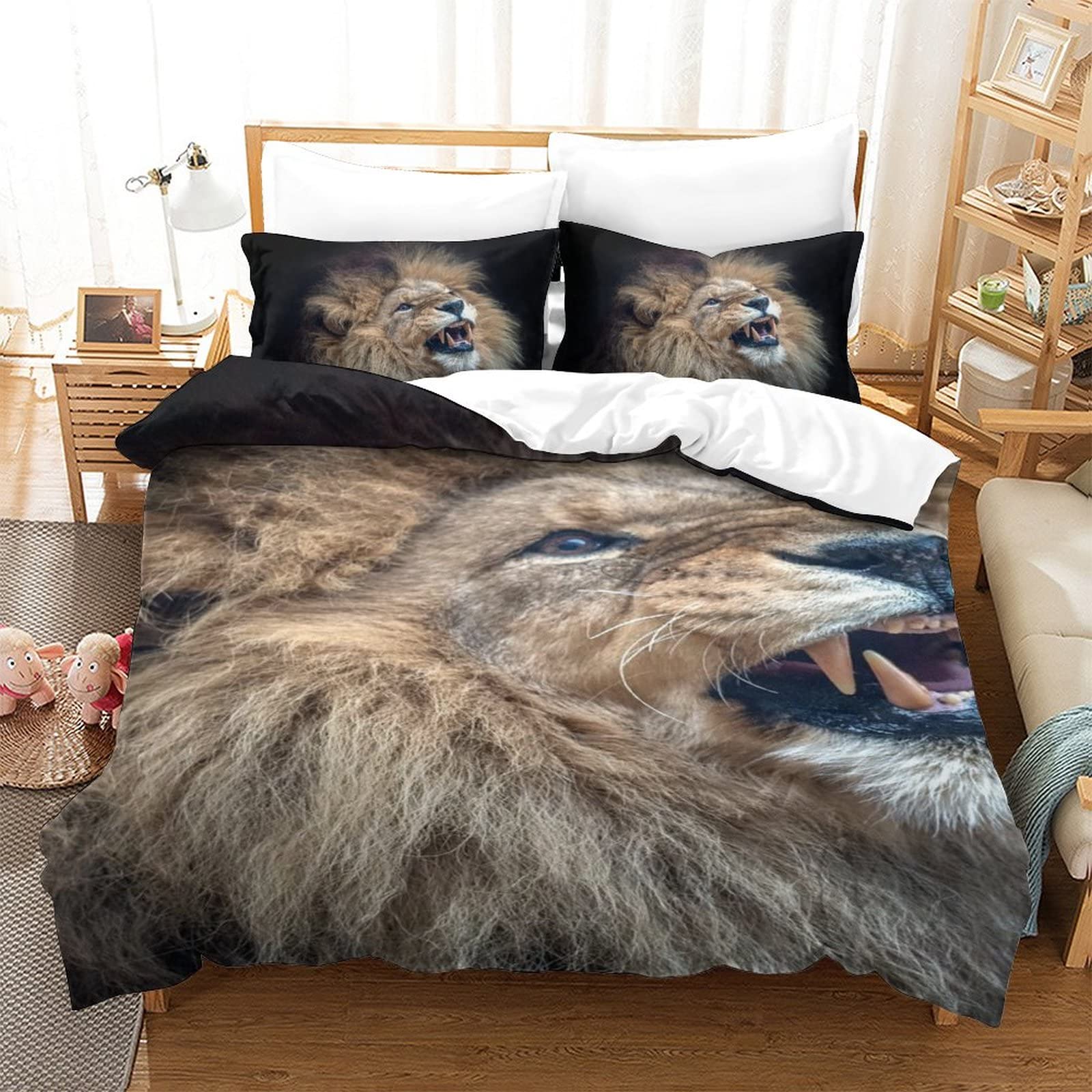 Housse de couette lion 3D pour transformer l'ambiance d'une chambre