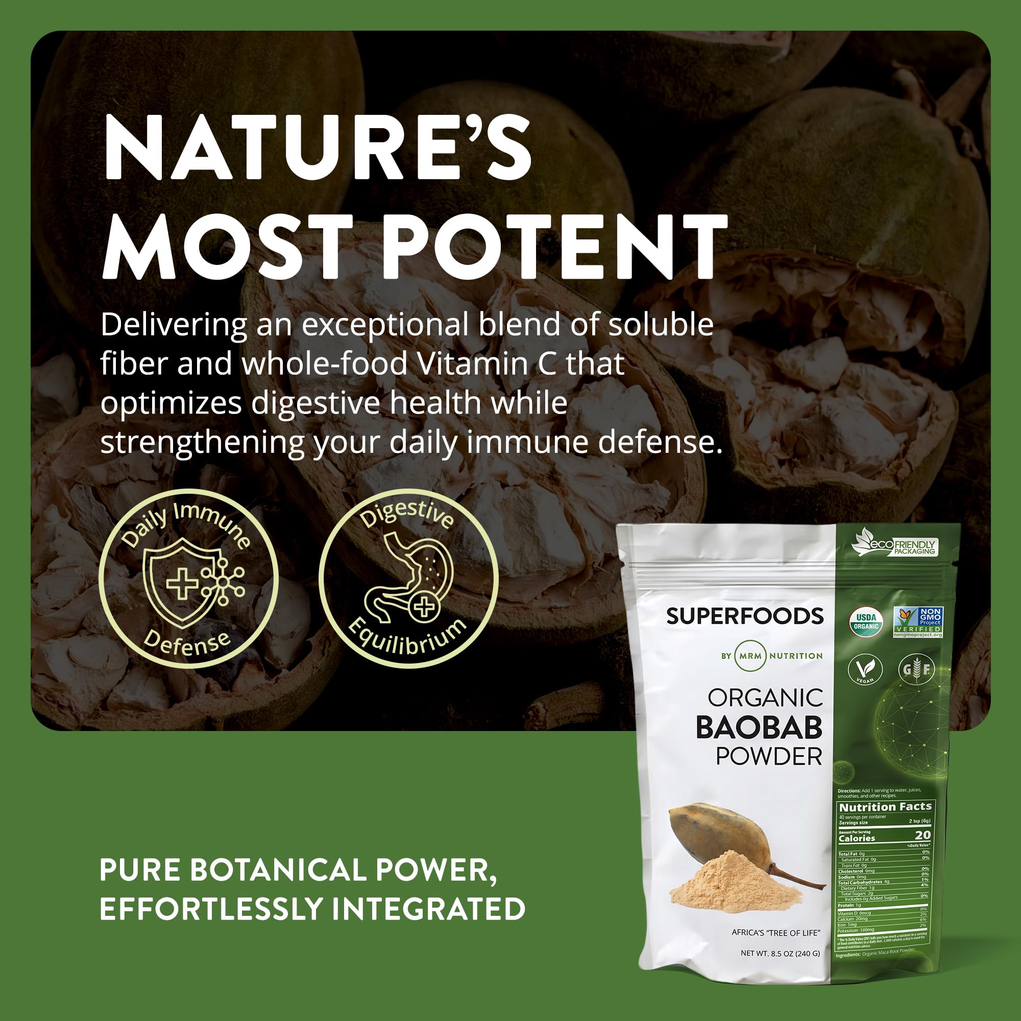 MRM, Organic Baobab Powder, 8.5 oz (240 g) — Amazon image 5