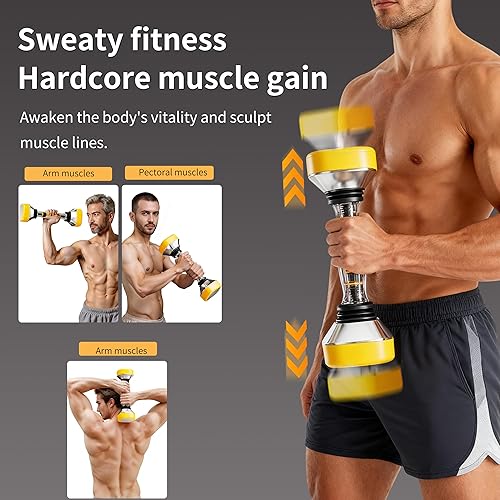 Miniatura 4 de Mancuerna ajustable de 5.5 libras con agarre antideslizante, también disponible mancuernas ajustables estándar de 5 y 25 libras, juego de