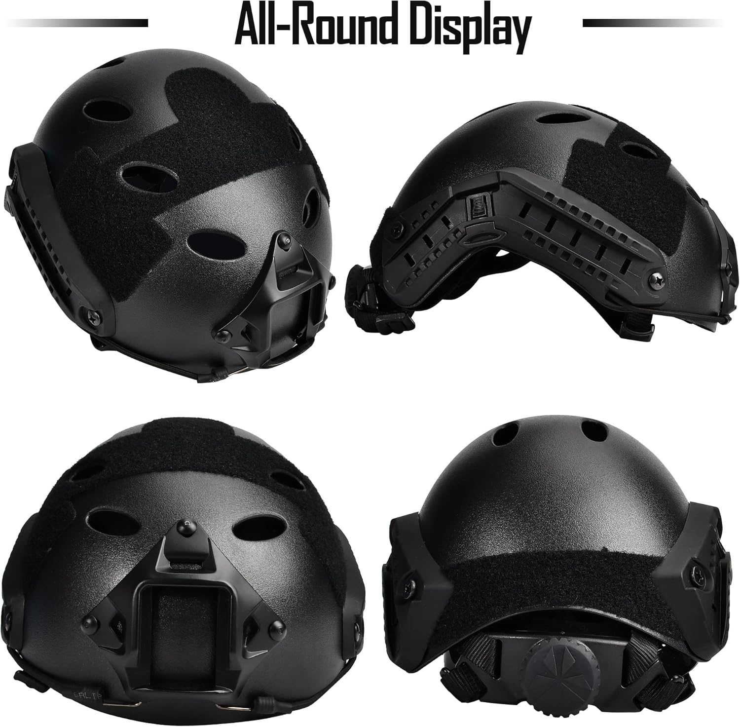 ACTIONUNION Airsoft Fast Helmet Pro Set PJ Type Tactical Paintball Helmet (Black Set) : Sports & Outdoors