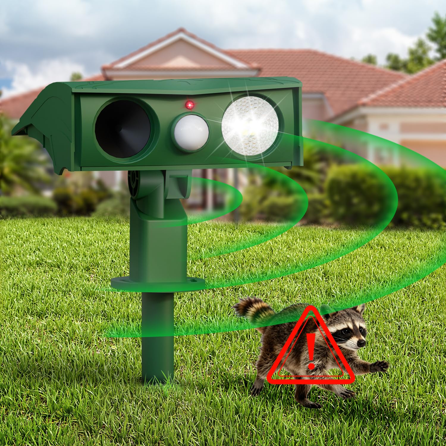 Ultrasonic Cat Repellent for Garden UK with Motion Sensor and Flash Light
