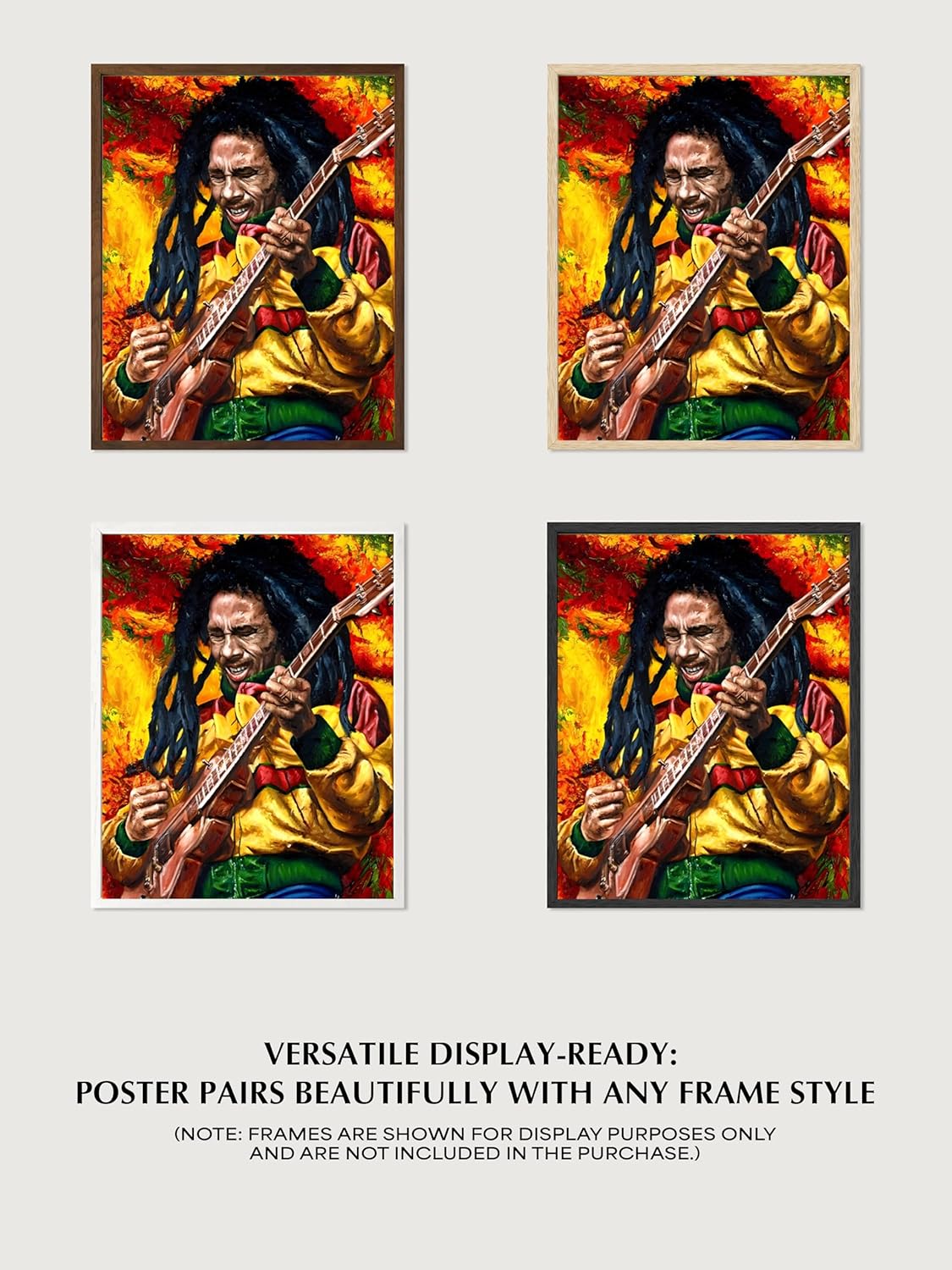 Inspired Wall Art Print – 8x10 Unframed Abstract Music Poster – Bold Colorful Guitarist Painting for Bedroom, Living Room, Dorm, Studio, or Bar – Vibrant Artwork Gift for Music Lovers