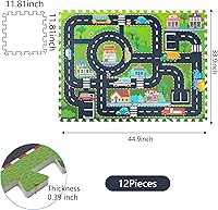 Vista 7 de Alfombrilla de espuma para bebé, piezas de espuma entrelazadas, rompecabezas de pista de carretera urbana 12 piezas