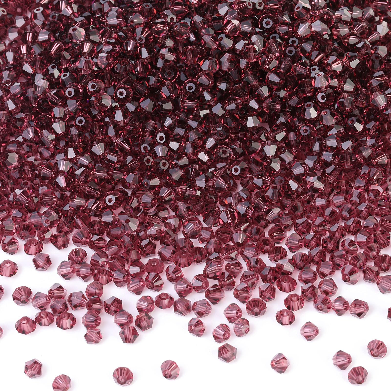 DoDoBeads 720 Pcs 4mm Bicone Crystal Beads, Purple Red, Glass, for Bracelet, Jewellery, Friendship Bracelet Making