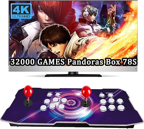 RegiisJoy 32000 mini Pandoras Box 78S para consola de juegos arcade infantil, juego modificado mágico 3D para 4 jugadores, función de búsqueda