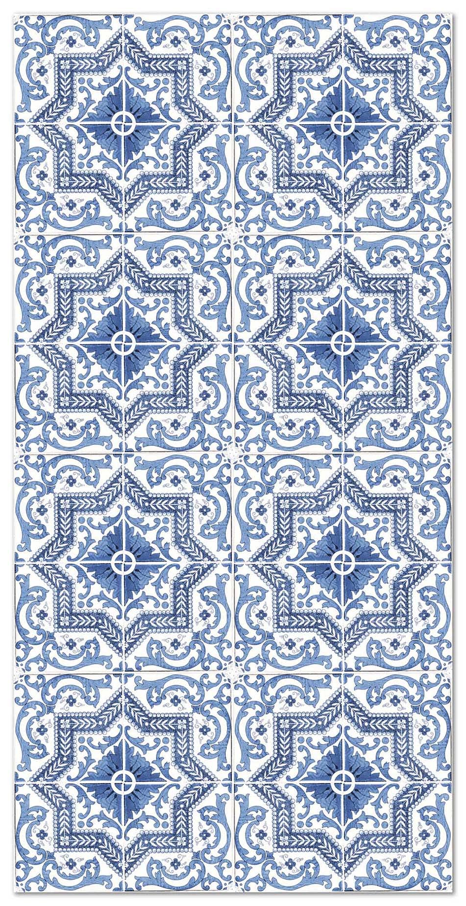 Panorama Alfombra Vinílica Cocina Salón - Varios Tamaños - (Hidráulica Toledo Azul 40x80 cm)
