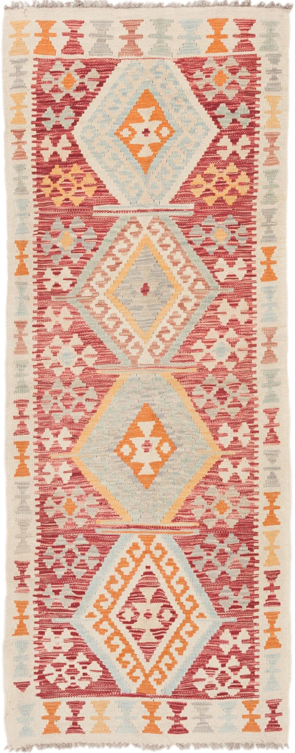 Kilim Afghan 80x200 cm tapis de course tissé main en laine naturelle