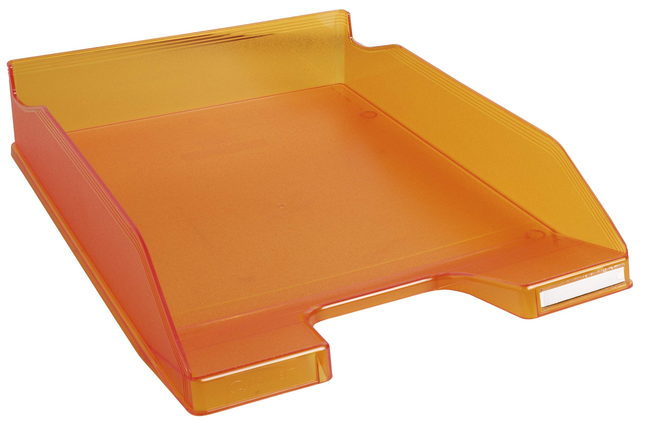 Exacompta - Ref 11346D - Linicolor Letter Tray Combo Midi - 347 x 255 x 65mm in Size, Holds Up To 500 Sheets, Suitable for A4 Documents -Tangerine Translucent (Pack of 6) — image 1