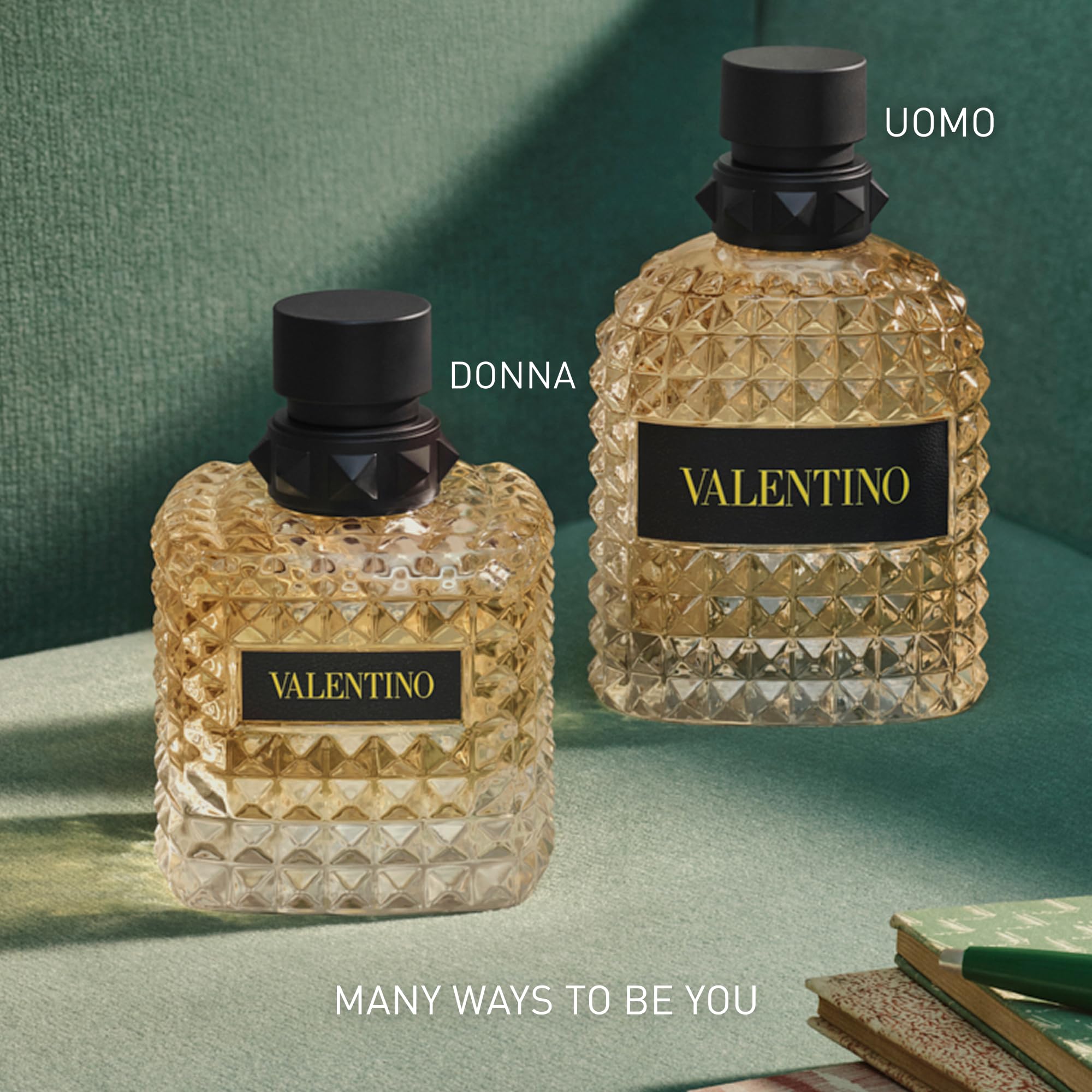 Valentino Uomo Born In Roma, eau de toilette dalla freschezza leggera, pensata per essere indossata in ogni stagione, flacone da 100 ml indicato per essere utilizzato con continuità durante tutto l’an