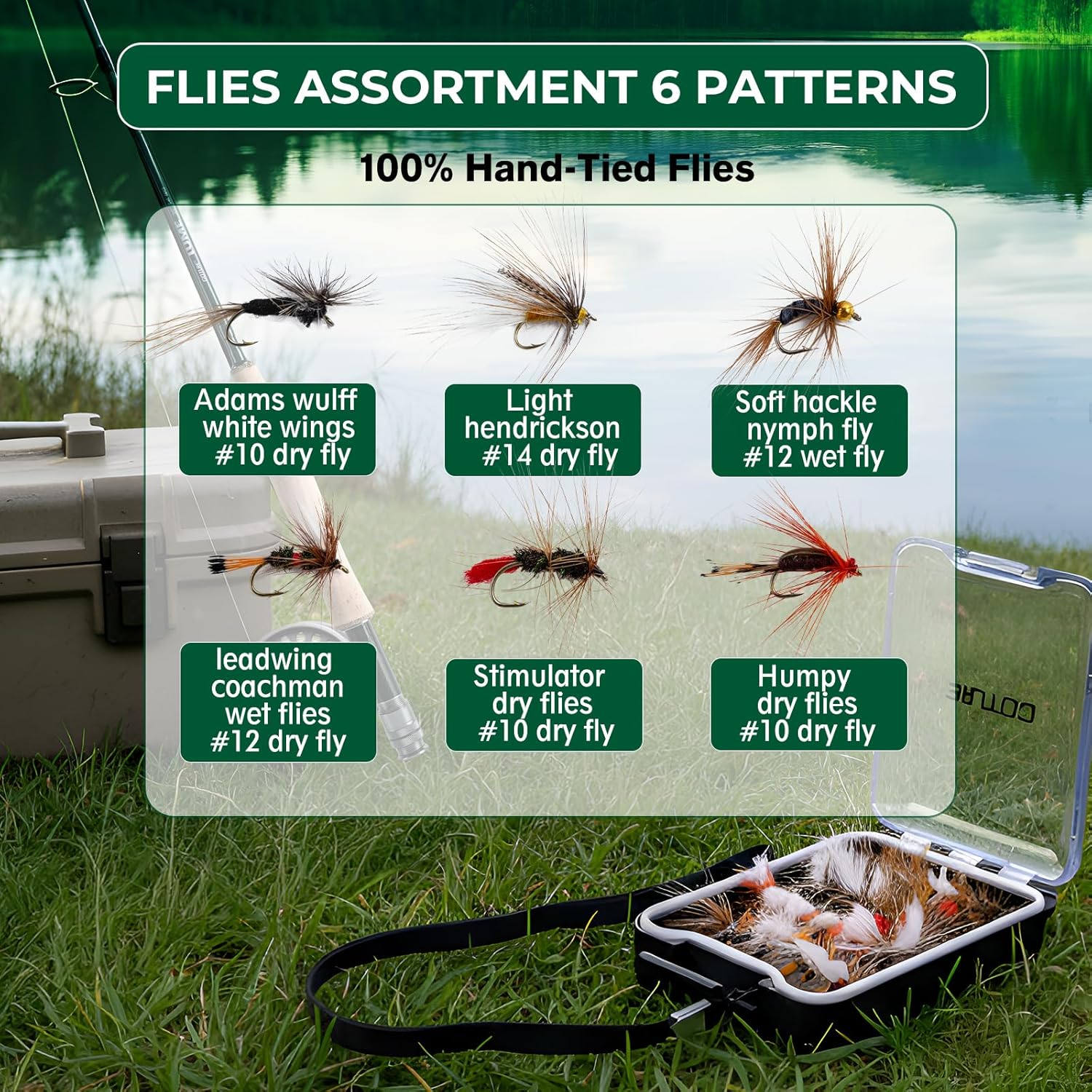 Goture Fly Fishing Rod and Reel Combo with Fly Rod & Gear Case, 9FT 4-Piece Fly Rod, Pre-Spooled Reel, Fly Line, Flies, Leader, Tippet, Forceps, Nipper and Complete Starter Kit