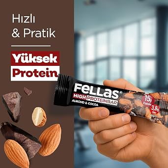 Fellas High Protein Bar, Almond and Cocoa, 45gr x 12 Pieces