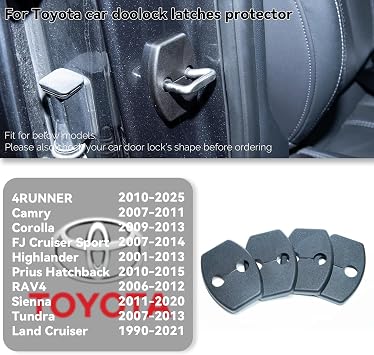 Car Door Lock Latches Cover Protector Replacement for Toyota 4RUNNER