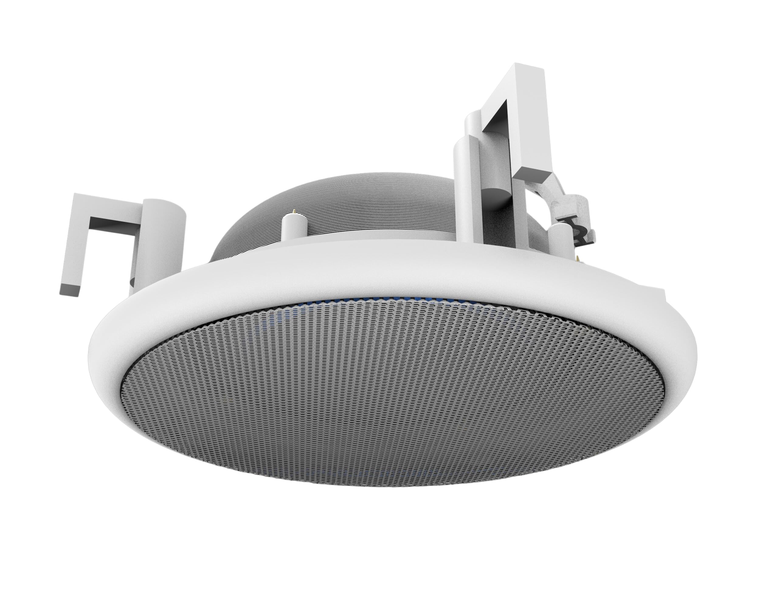 Splin Ceiling Embedded Mount Stand Compatible with Smart Speaker Alexa Echo Dot 3rd gen. —Amazon— or Nest Mini —Google— Model Classic Built-in (White) — Metal Grille