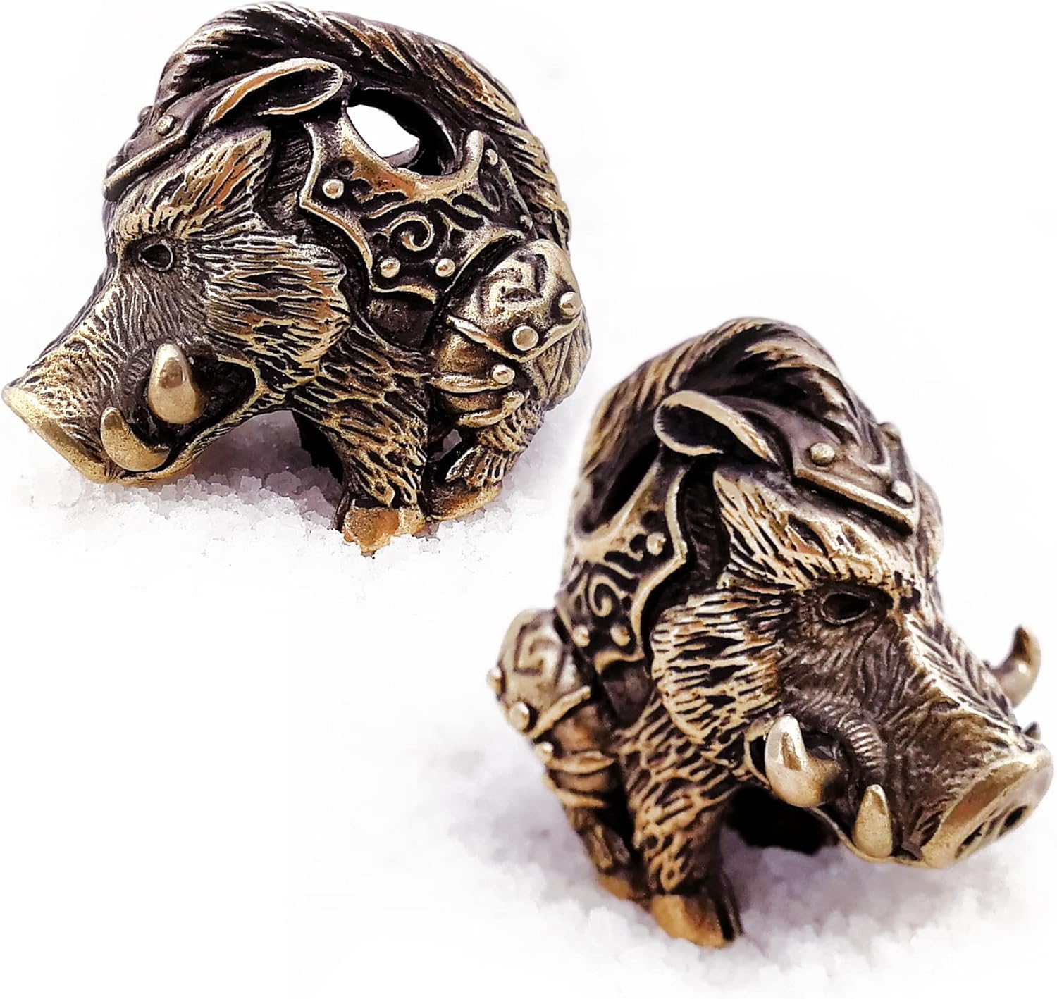 CooB 1Pcs/Lot EDC Paracord Bead, Pendant, Knife Lanyard Bead Wild Boar. Hand-Casted Metal Paracord Beads Pendants for Paracord Knives Lanyards