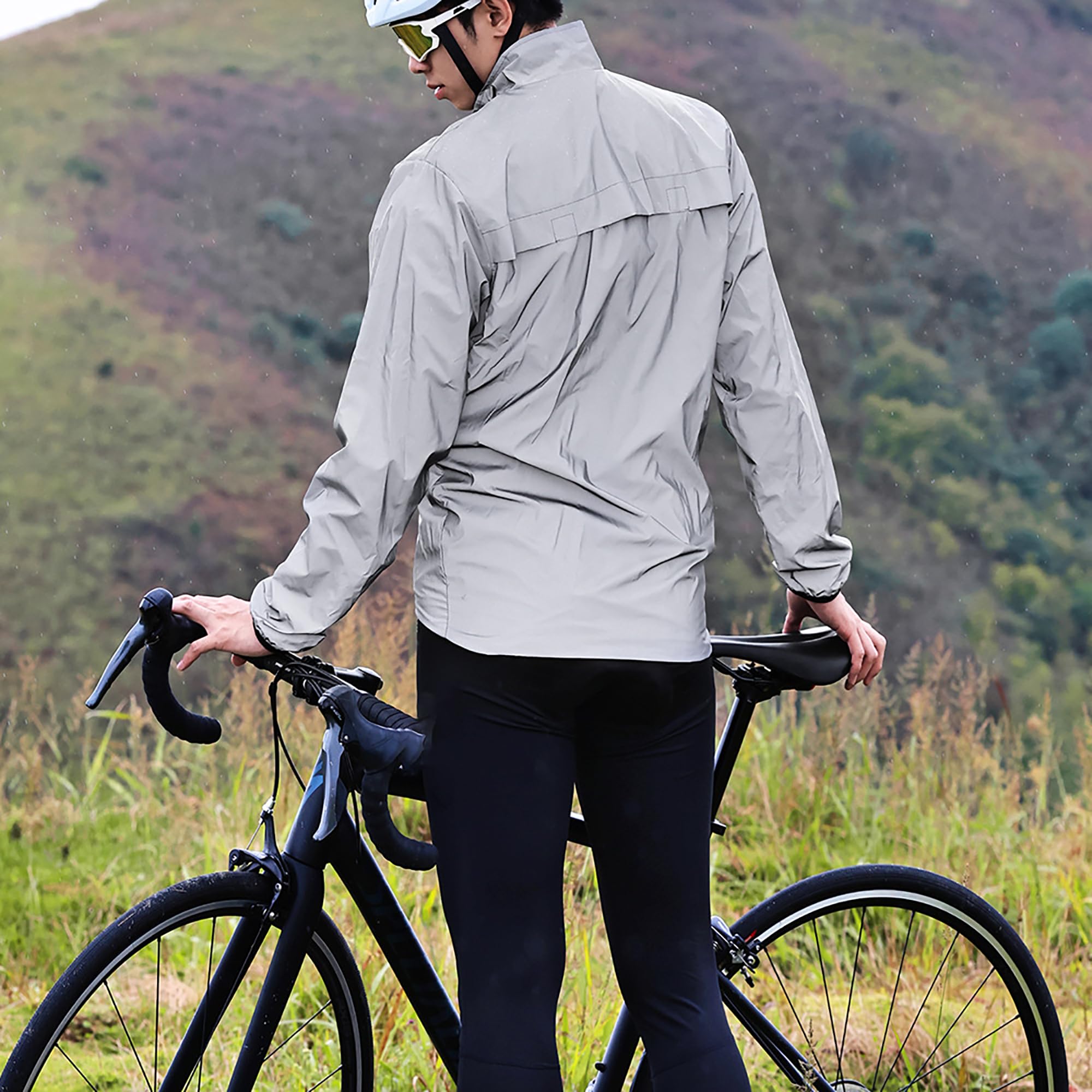 Chaqueta Reflectante Ropa de Ciclismo para Hombres, Impermeable Cortavientos Hombre y Mujer Running, Deportes al Aire Libre para Mujeres para Correr, Hacer Footing, Ciclismo