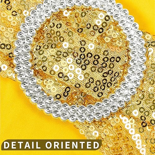 Miniatura 6 de SHElifestyle Bandas para sillas de lentejuelas con hebillas, paquete de 100 bandas elásticas de elastano para sillas de un lado para decoración de