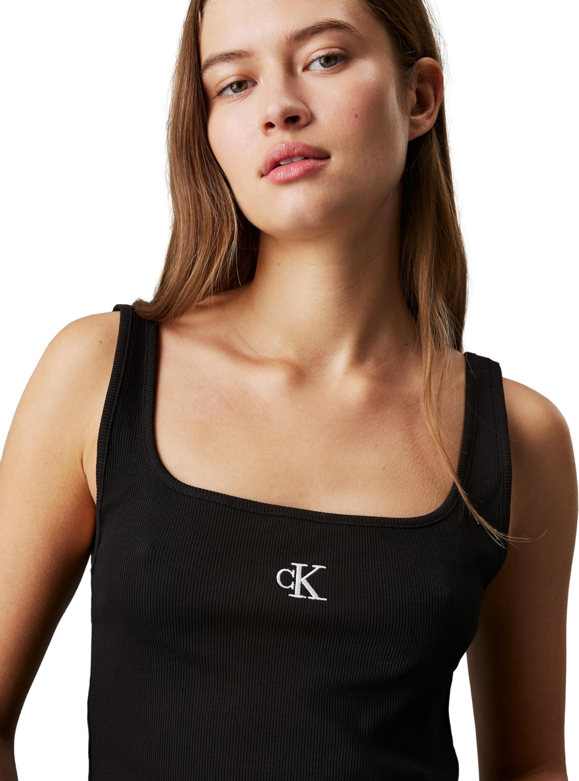 Calvin Klein Donna Canotta CK Rib Scollo Rotondo