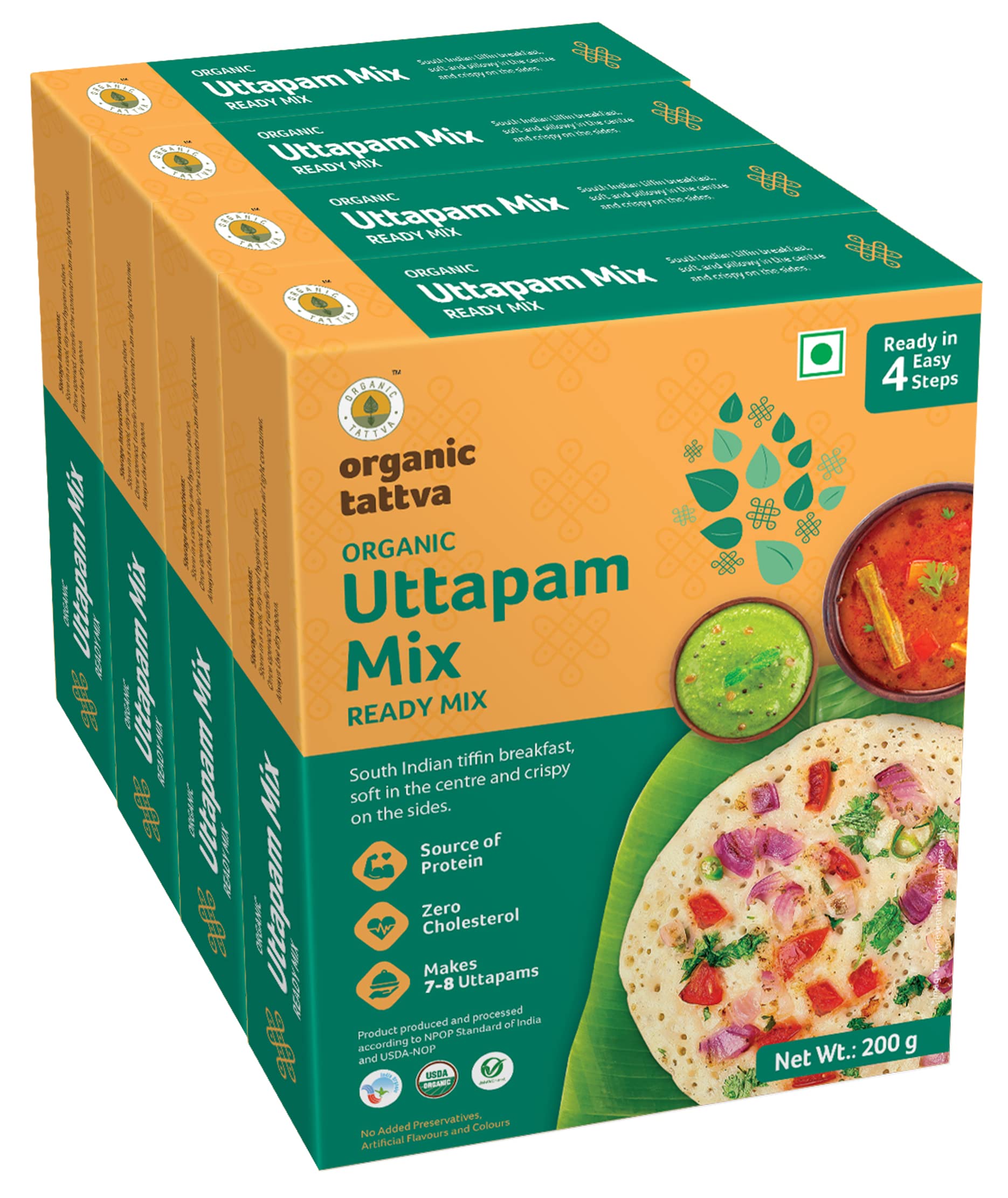 Organic Tattva, Organic Instant Ready Mix Uttapam, 800 gram | with Benefits of Sunflower Oil and Fenugreek | Source of Protein and No Zero Cholesterol | 200 gram Each (B09V7GM1RJ) Amazon Price History, Amazon Price Tracker