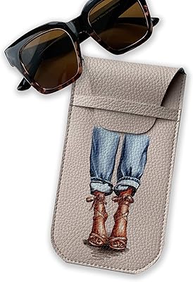 Eyeglass Case for Women Beige Pouch Sunglasses Cover for Woman Vegan glass Protector Designer Holder with Cleaning Cloth