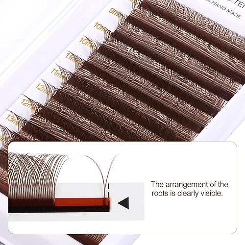 Miniatura 4 de Extensiones de pestañas en Y de colores, YY, extensiones de pestañas postizas en abanico, extensiones de pestañas marrones, rizo D, 0.003 in,