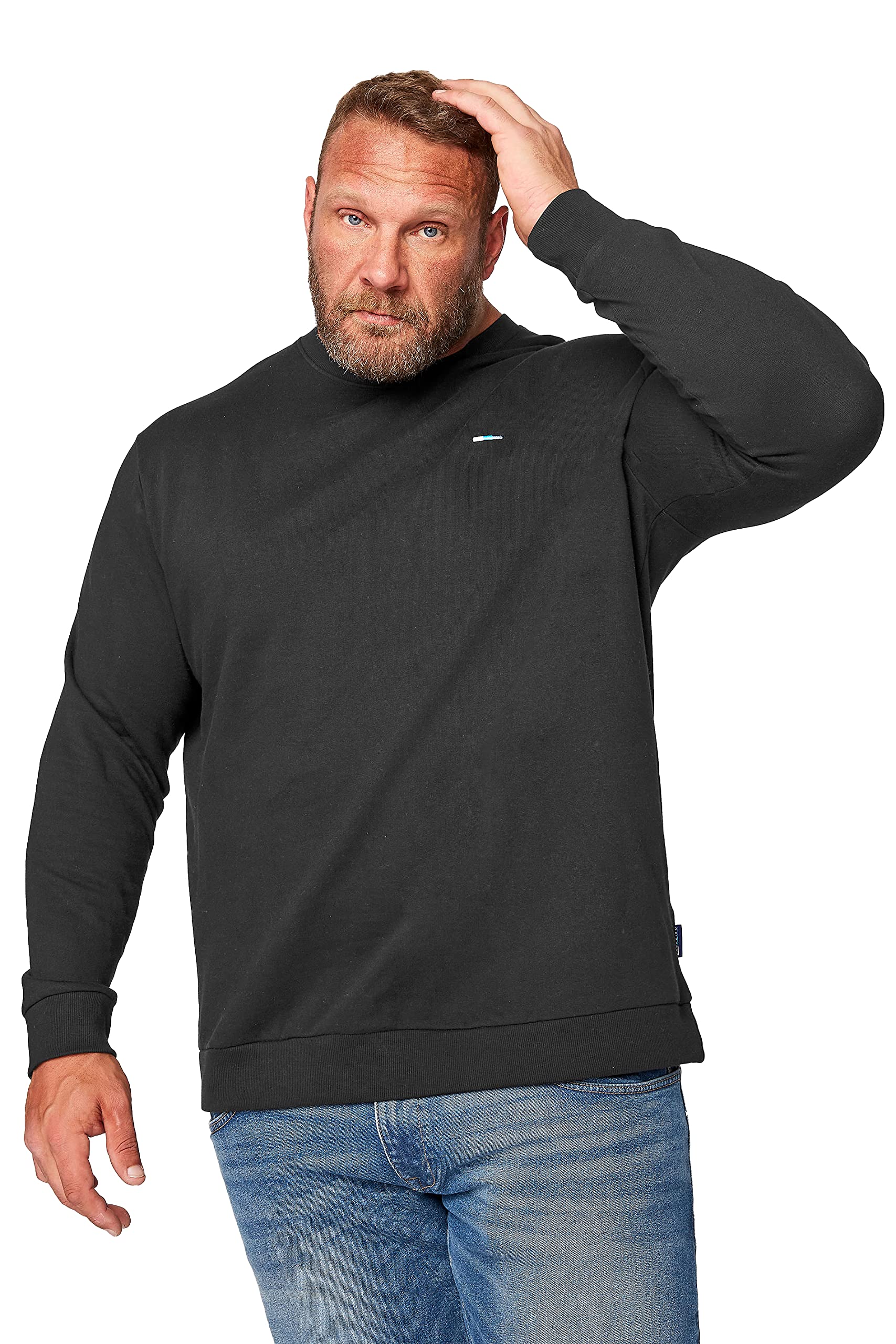 Badrhino Men's Black Big & Tall Sweatshirt - Plus Size Curve