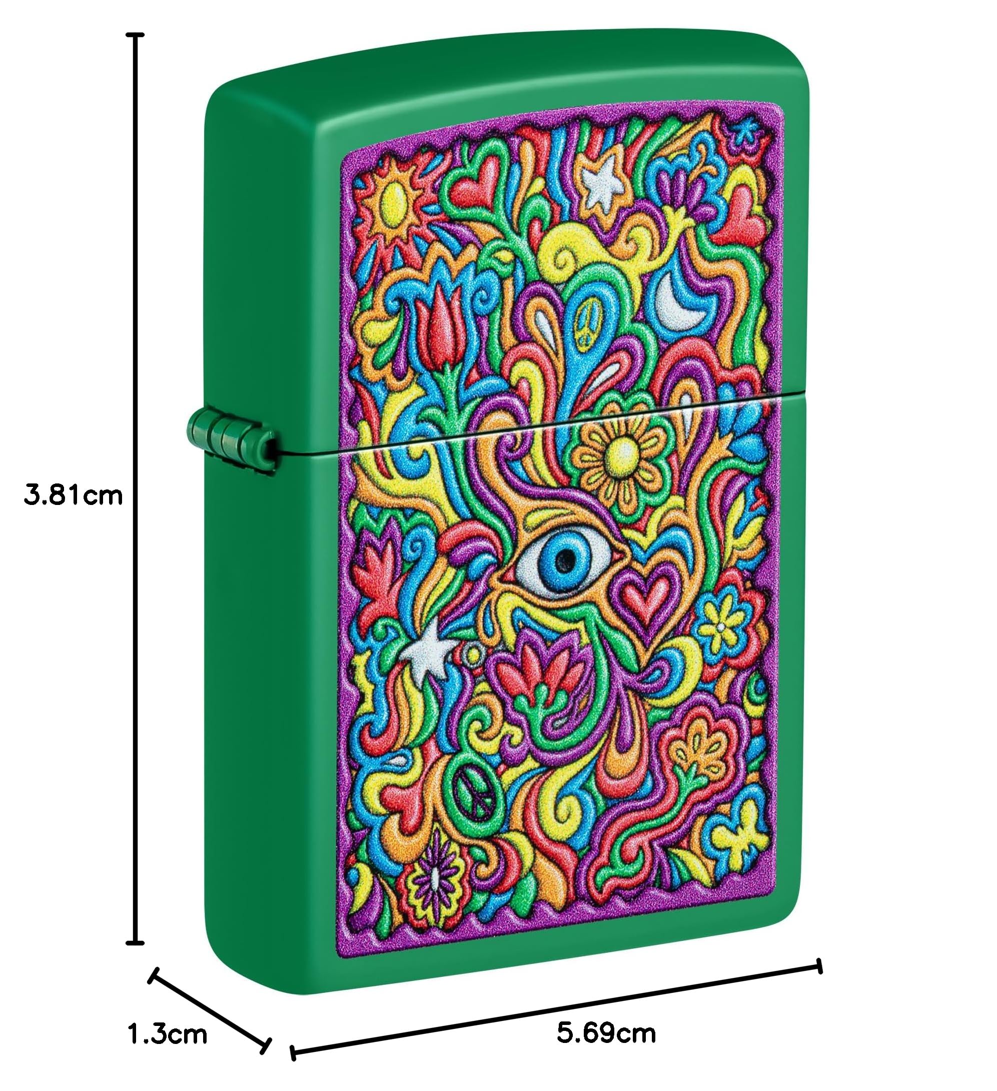Zippo Accendino Antivento Trippy Design 48957 Finitura Matte Verde Prato