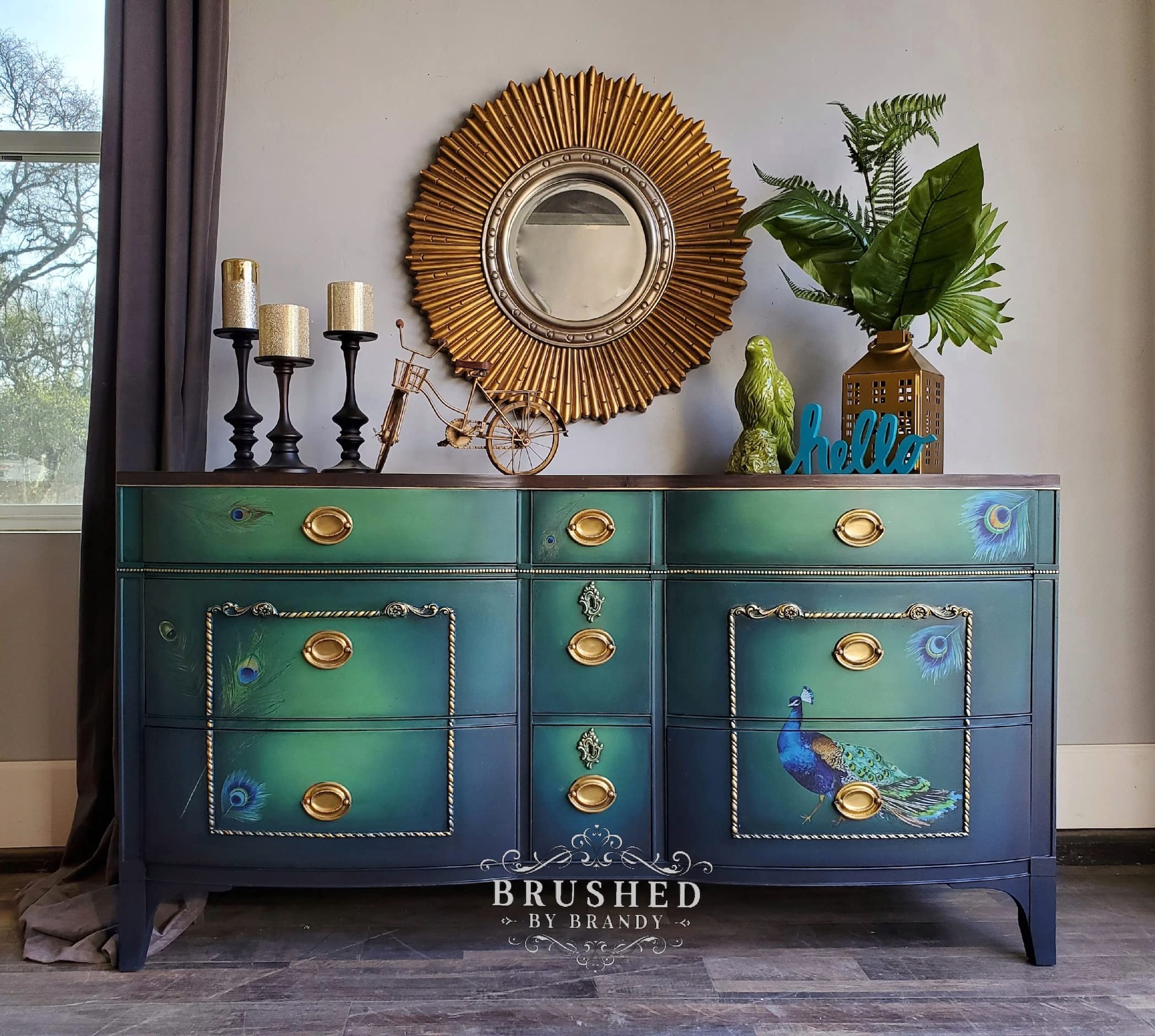 Prima Peacock Dreams Redesign Decor Transfers®-Peacock Dreams Boyut 61 cm x 83 cm - 3 Yaprak - Toplam Tasarım Boyutu 61 cm x 83 cm/Rub-Ons
