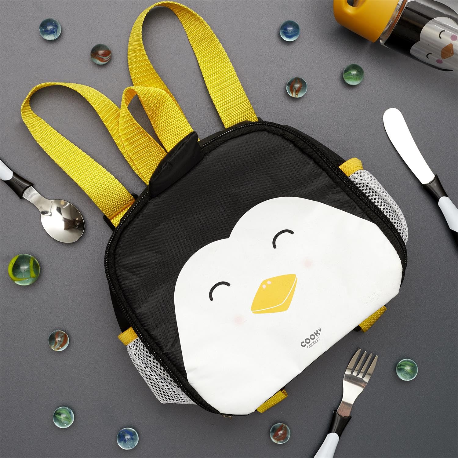 Deconation – Juego de 3 mochilas frescura para niños, animales Kawaii, 4,5 l, con bolsa isotérmica para comidas