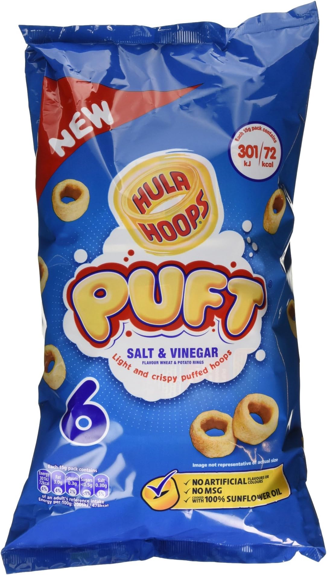 Hula Hoops Puft Salt & Vinegar 6 x 15g
