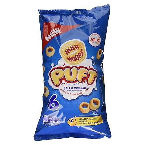 Hula Hoops Puft sal y vinagre de 6 x 053oz