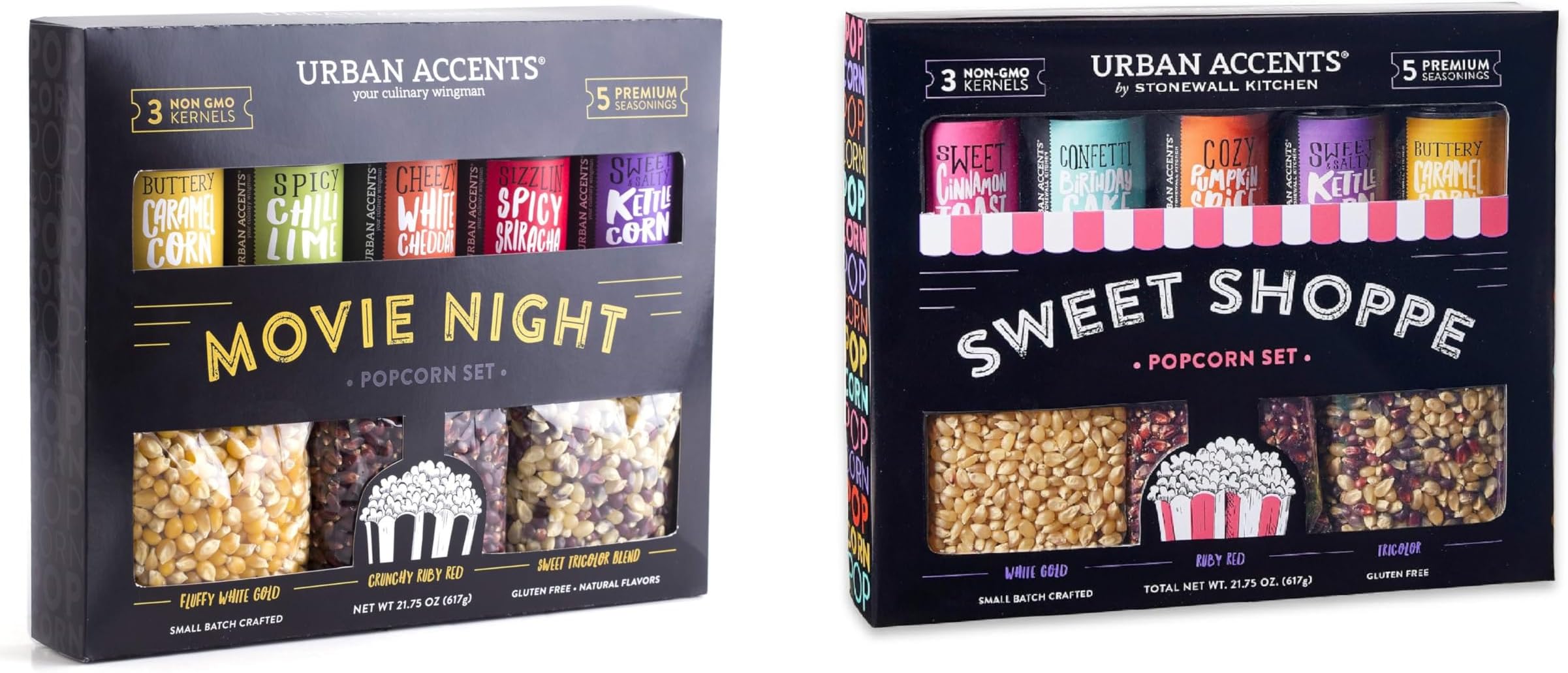 Ultimate Urban Accents Movie Marathon Gift Set Bundle Popcorn Kernels and Popcorn