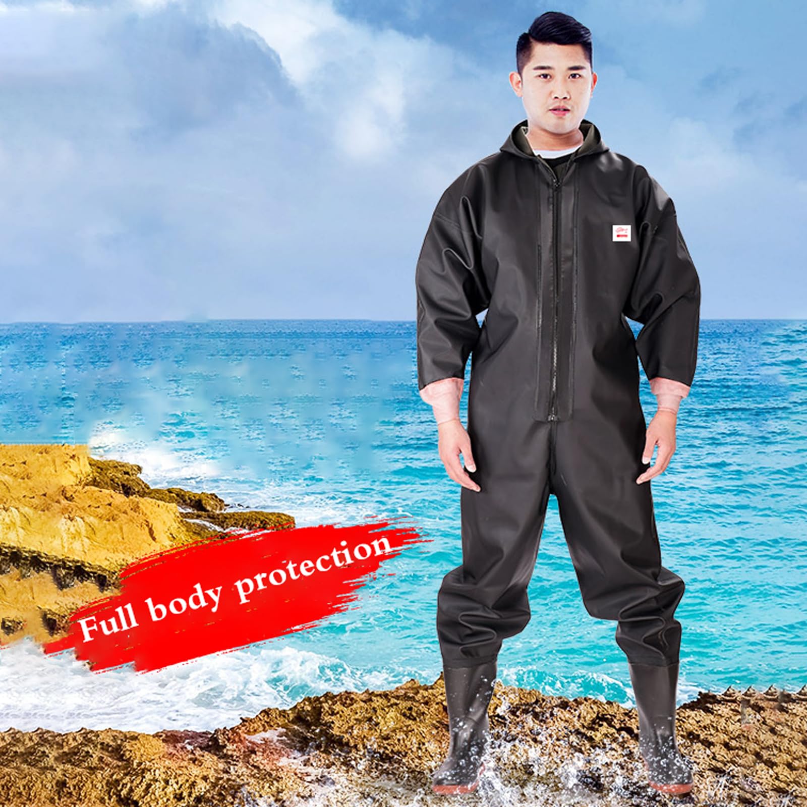 Waders De Pêche Cuissardes Homme Antidérapant Résistant à l'usure avec Bottes Pêche Agriculture