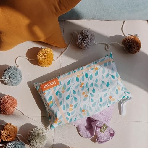 Miniatura 5 de Paquete de 12 paños de rayón de bambú con bolsa de embrague multiusos, toallas absorbentes ultrasuaves para cara, cuerpo, ducha, maquillaje, bebé,