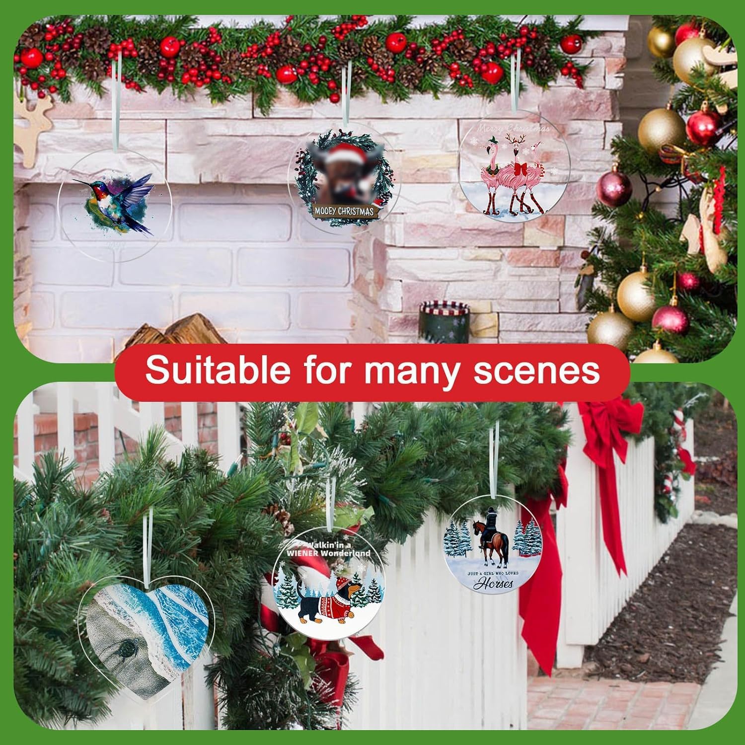 Sea Turtle Christmas Tree Ornaments 2025, Acrylic Hanging Ornaments Ocean Turtle Pendant Decorations, Beach Christmas Ornaments for Home Decor (Sea) - Image 4