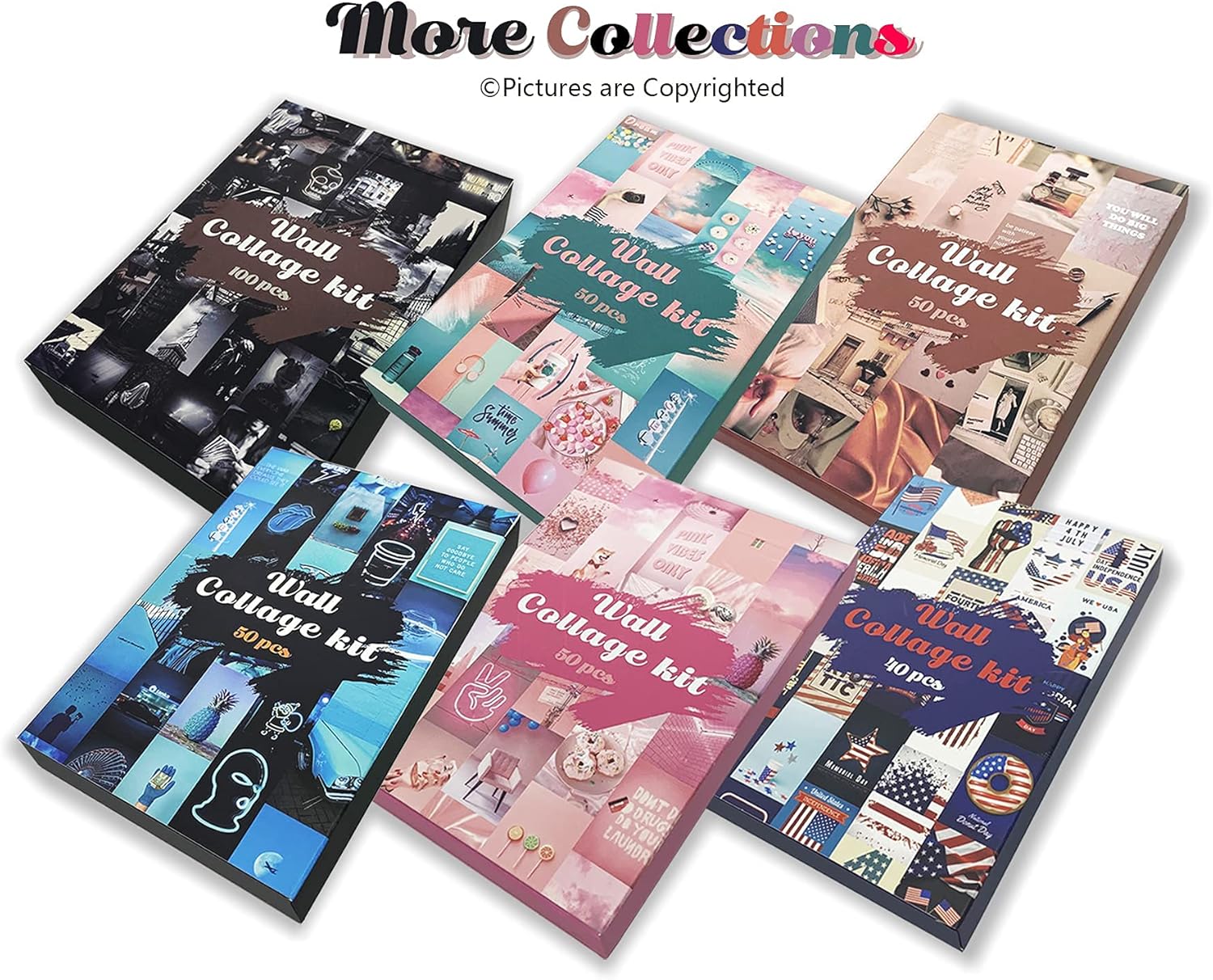 Photo Collage Kit Gloomy for Wall, 100 Pictures Black and White Aesthetic Posters for Wall Decor | Dark Academia Retro Decor for Bar