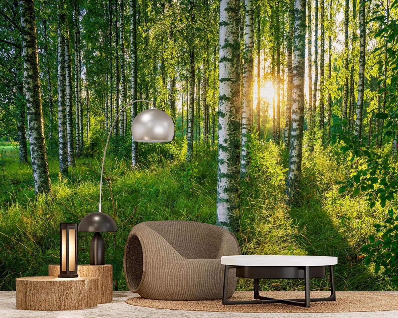 hgjdjhnf Photo Wallpaper Forest Sunlight Green Non-Woven ModernLiving Room Bedroom Children's RoomDecoration Motif Wallpaper,250cmx175cmSticker - Background- Painting - Poster