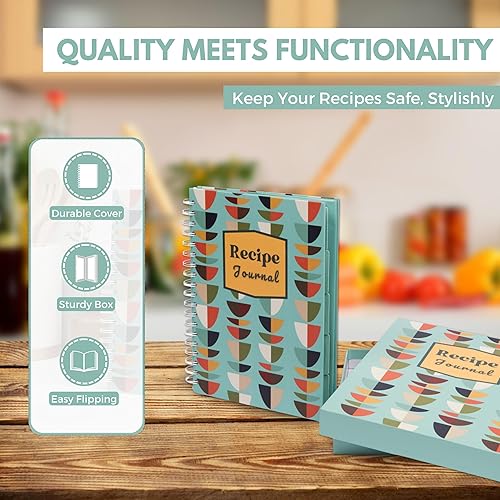 Miniatura 5 de Libro de recetas en blanco para escribir en tus propias recetas, libro de recetas familiar para escribir en tus propias recetas, diario de recetas