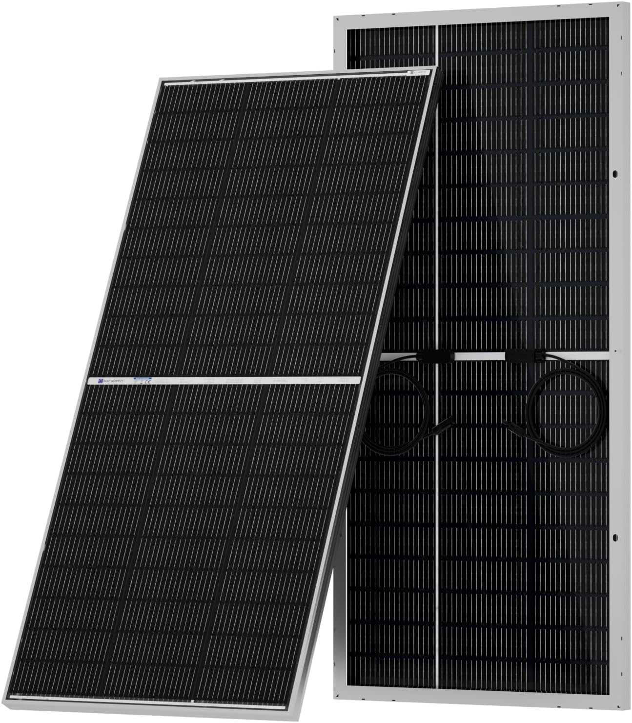 ECO-WORTHY - Pannello solare bifaziale da 400W, 2 pezzi, 195 Watt, 12 Volt, modulo pannello solare monocristallino per alimentazione indipendente, per casa, campeggio, barca, capanno, fattoria, camper