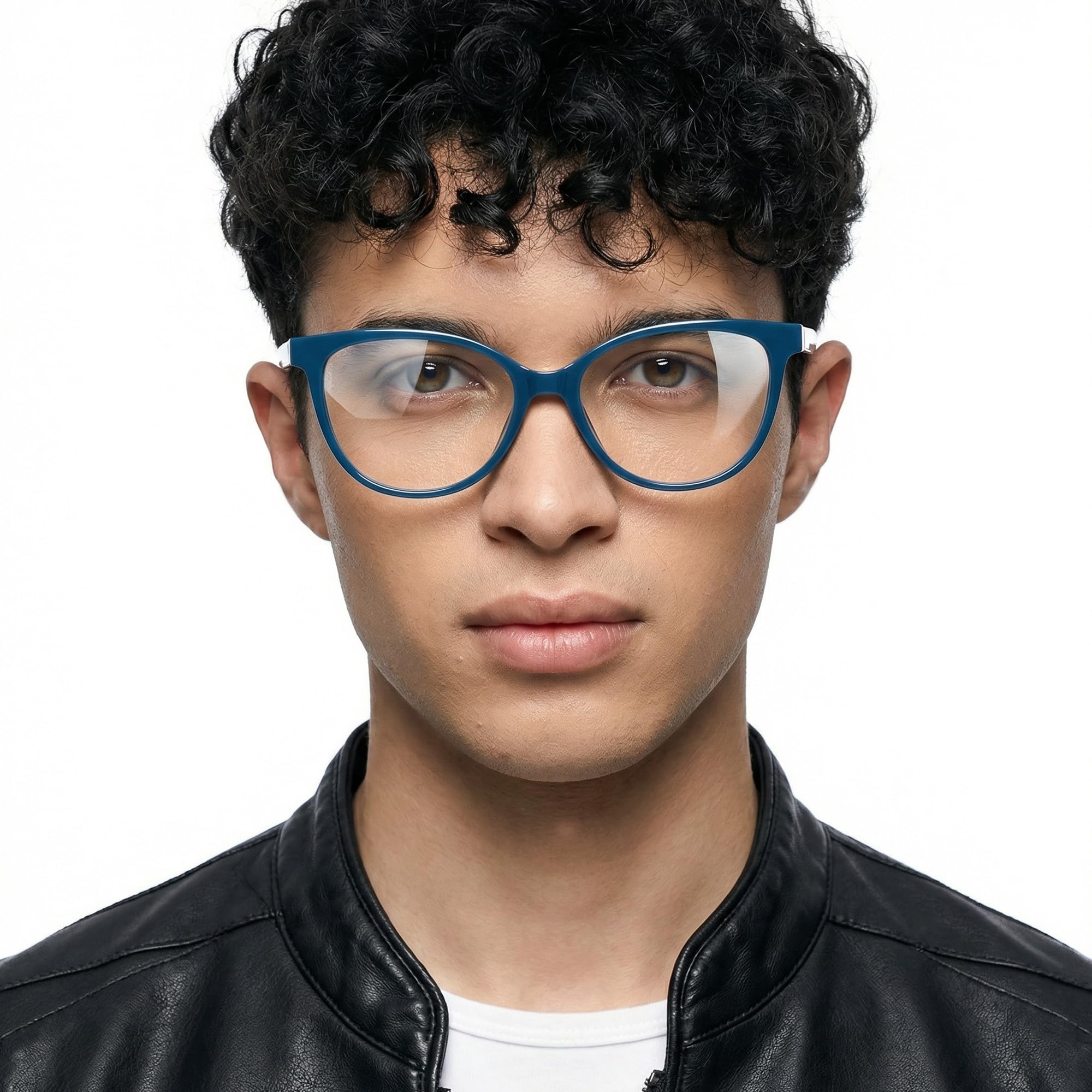 LENSKART BLU | Zero Power Blue Cut Computer Glasses | Anti Glare, Lightweight & Blocks Harmful Rays | UV Protection Specs | Blue | Women | Small | LB E16056 1