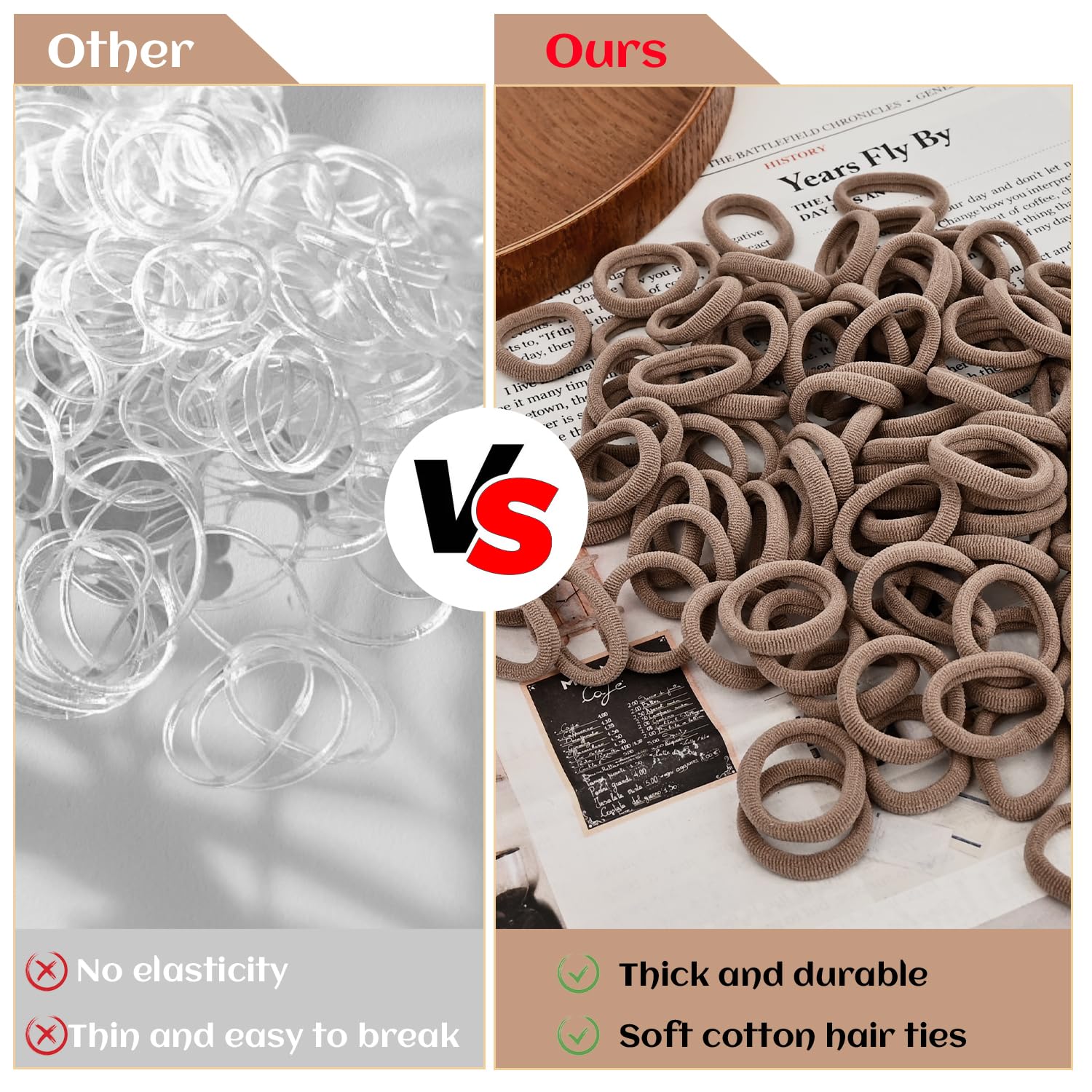 100 Pcs Baby Hair Bands, Toddler Hair Accessories Baby Hair Bobbles Mini Soft Small Hair Bands for Girls Kids Toddlers Women (Brown) - Image 3