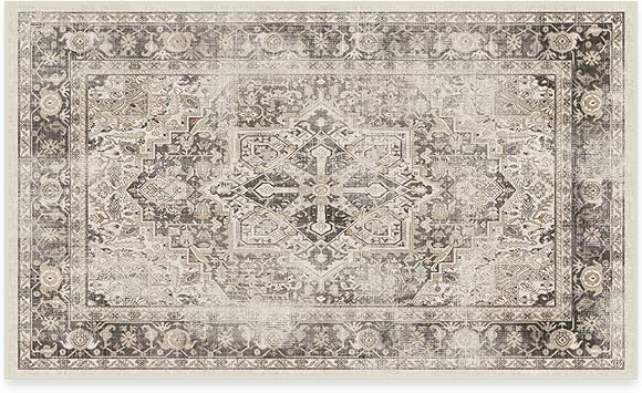 RUGGABLE Washable Vintage Area Rug Kamran Hazel 3x5, Stain-Resistant