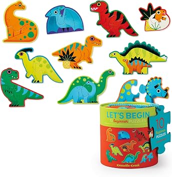 Crocodile Creek Puzzle for Kids and Toddlers Ages 2-4 and Up - Perfect for Kindergarten or Preschool Learning Activities - 6" x 4", Colorful Dinosaurs Design