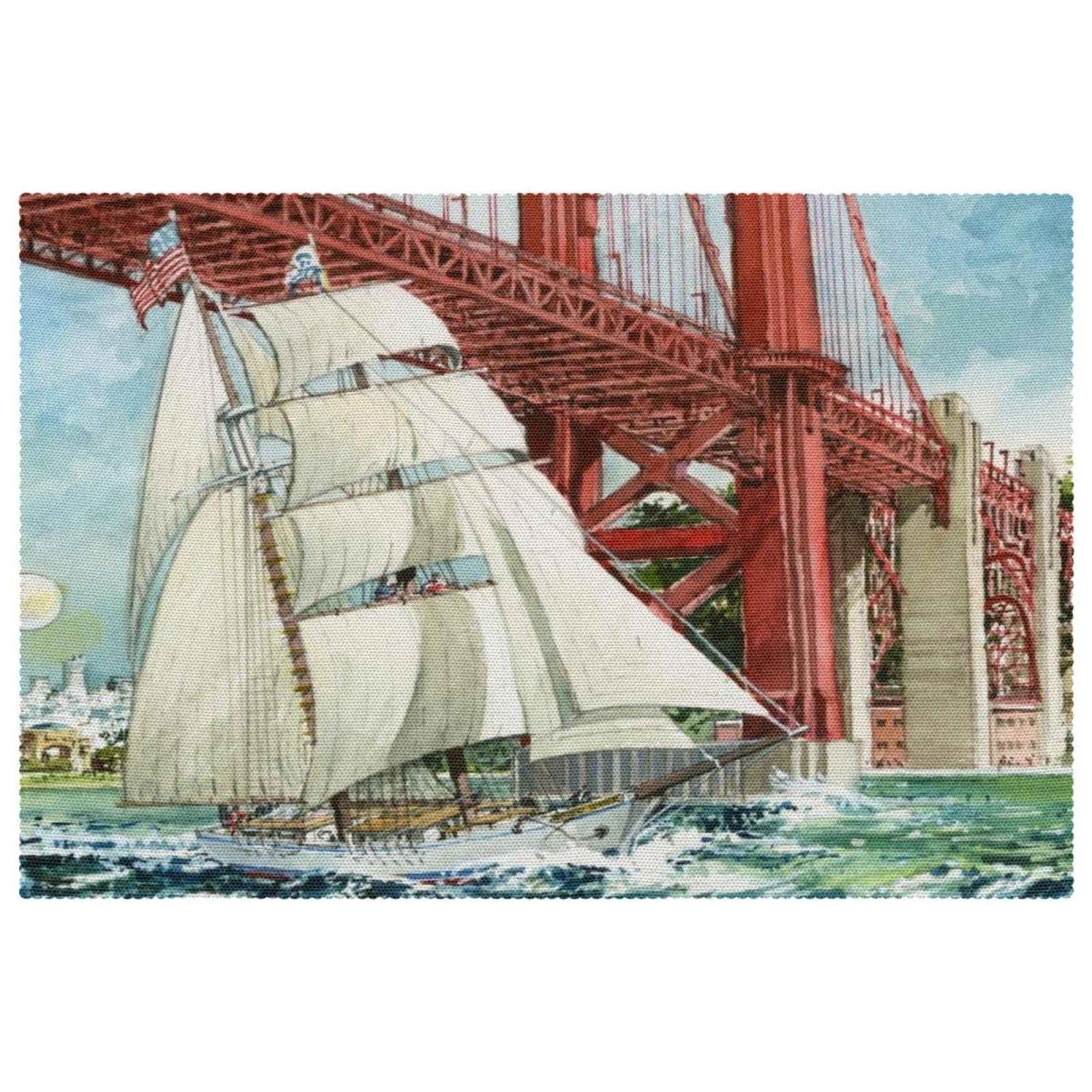 6 sets de table avec motif voilier antidérapants résistants à la chaleur