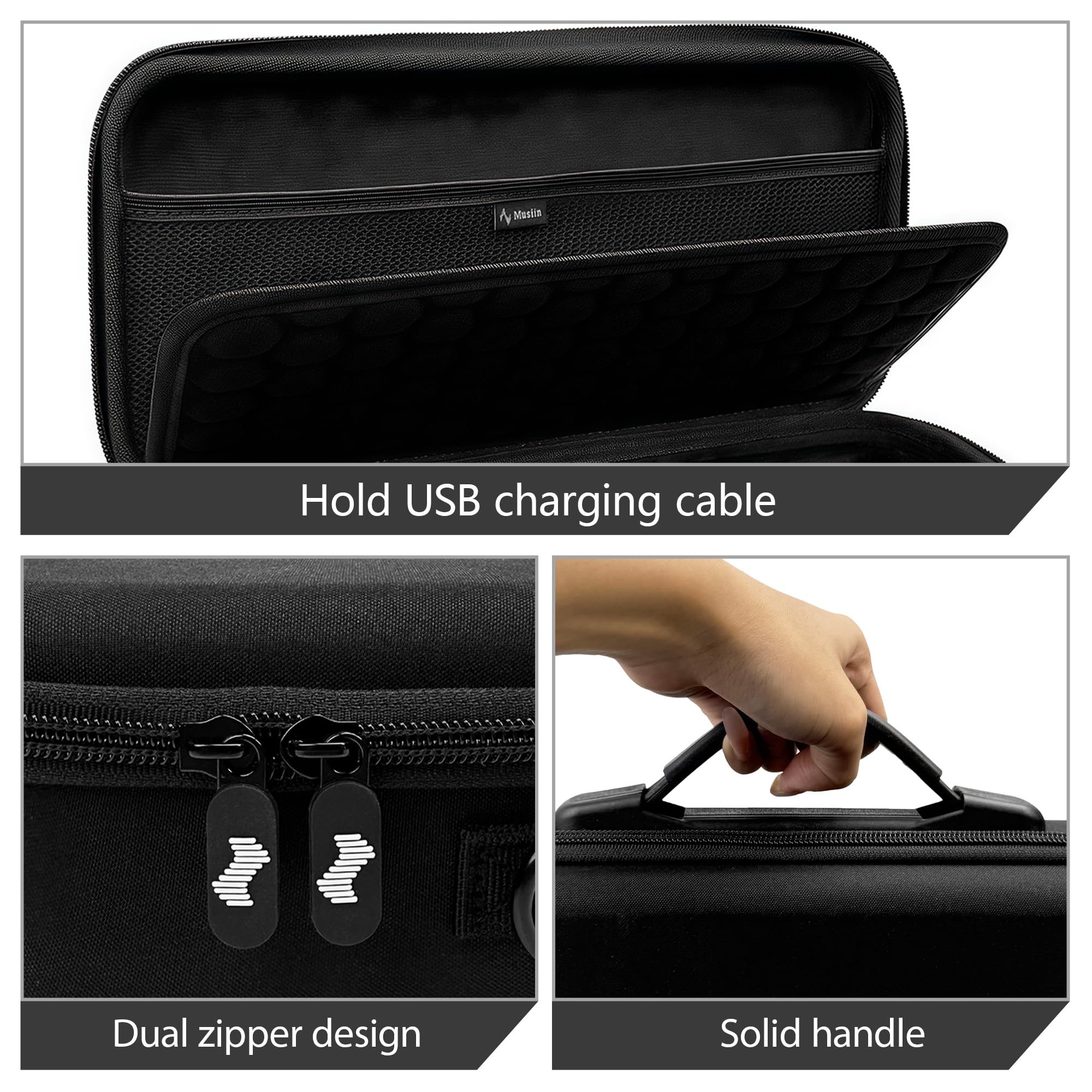 Musiin Custodia con interfaccia audio personalizzata compatibile con UA Apollo Solo Heritage/Apollo Solo USB, guscio rigido con tracolla, scomparto separato per cavi, archiviazione portatile per