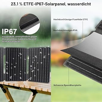 Solar Charger 30 W 18 V Kit: Foldable Solar Panel Camping Solar Panel ETFE
