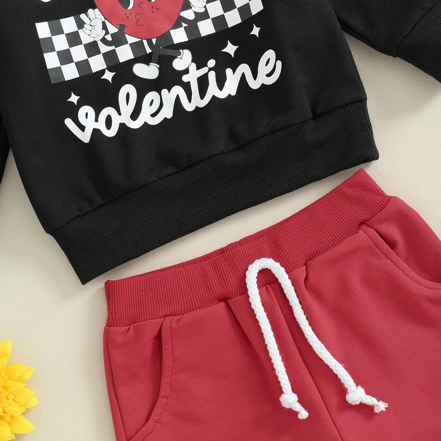 Thorn Tree Valentines Toddler Boys Girls Clothes Letter Printed Sweatshirt Long Pants Spring Winter Unisex Baby Outfits - Image 6